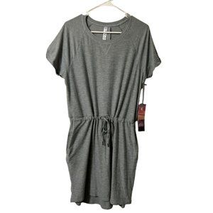 Kyodan Gray Knit Crew Neck Dress with Waist Tie Size Large NWT